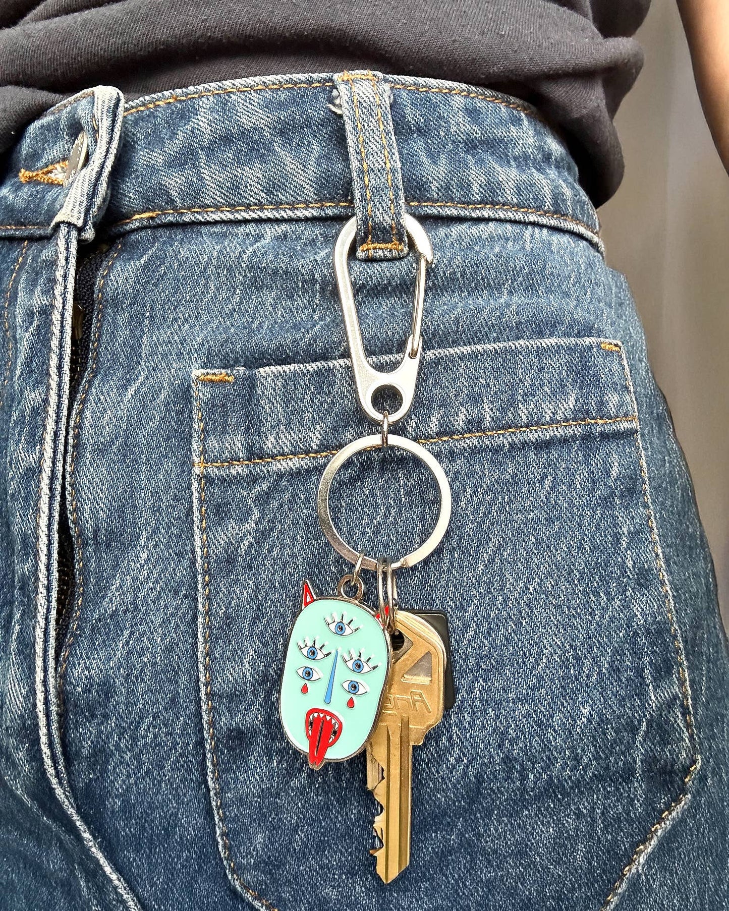 Aqua Snake Lord Carabiner Keychain