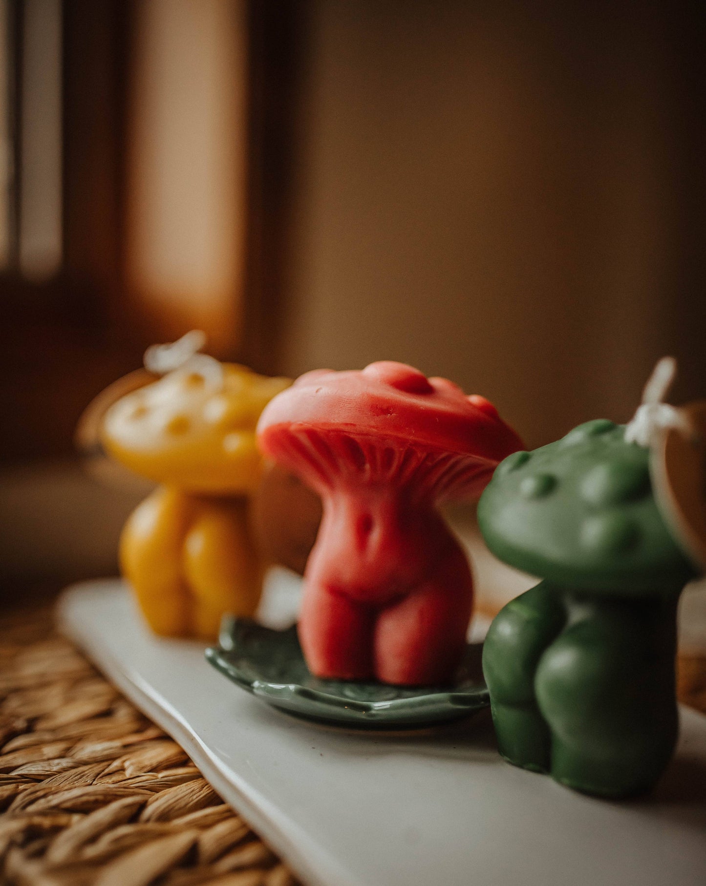 Mushroom Woman Beeswax Candle