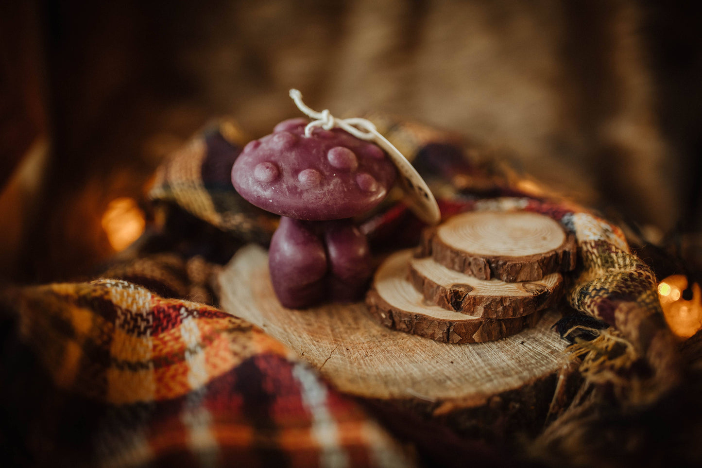 Mushroom Woman Beeswax Candle