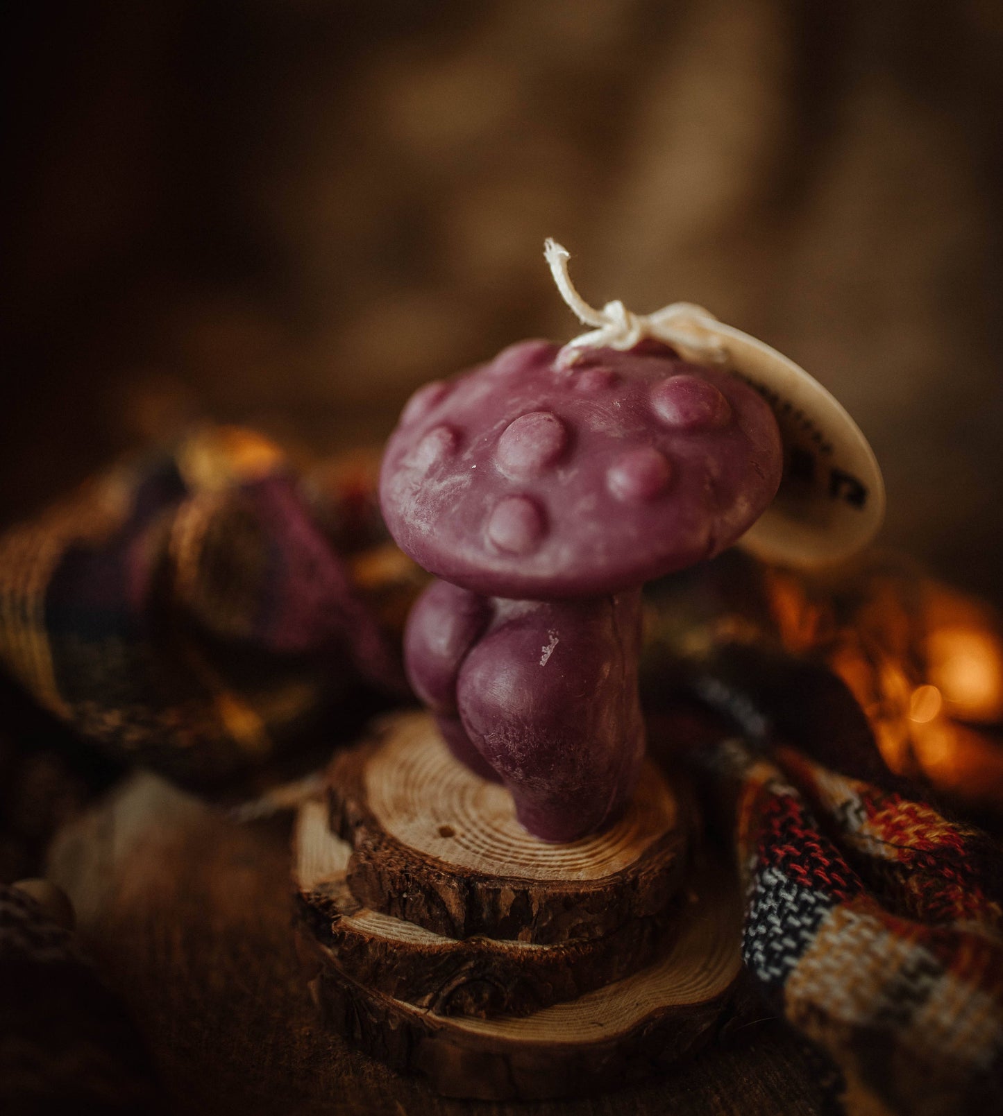 Mushroom Woman Beeswax Candle